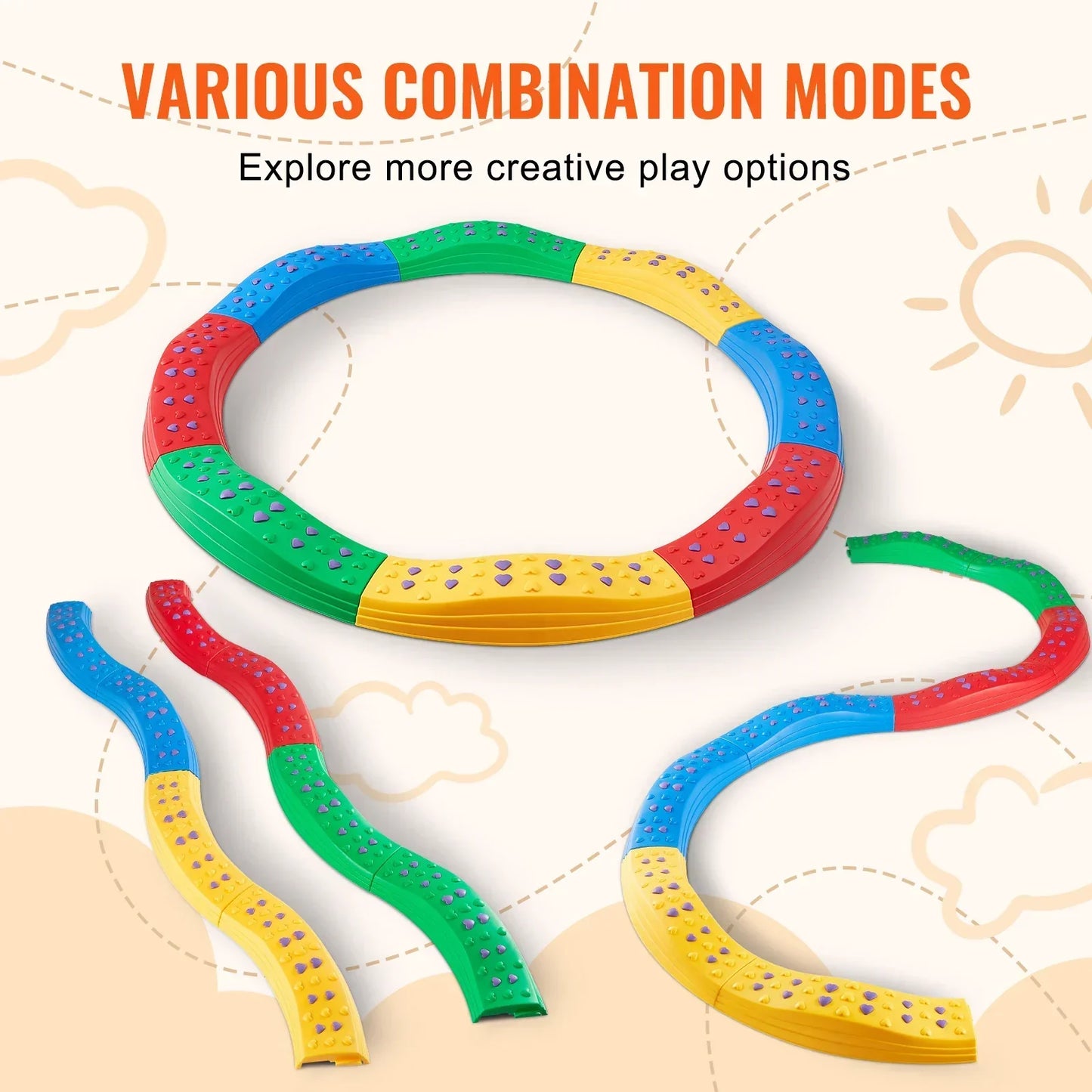 Kids Adjustable Balance Beam for Coordination & Play