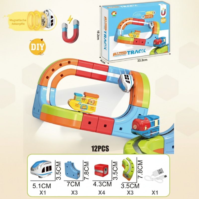 Kids' Anti-Gravity Magnetic Track Build & Play Set with Electric Train