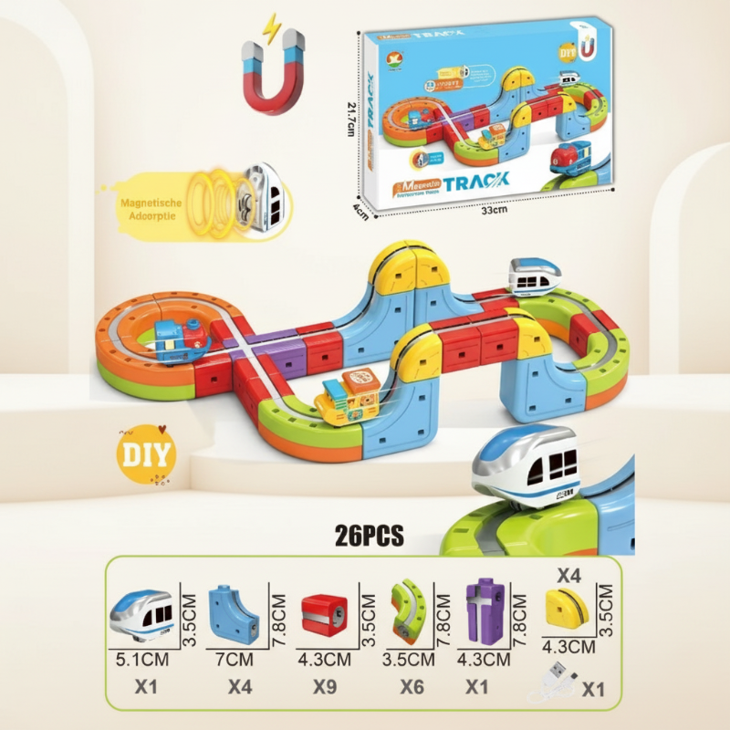 Kids' Anti-Gravity Magnetic Track Build & Play Set with Electric Train