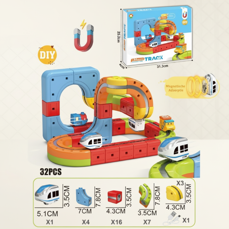 Kids' Anti-Gravity Magnetic Track Build & Play Set with Electric Train
