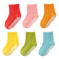 Kids Anti-Slip Socks - 6 Pairs for Spring & Autumn Play