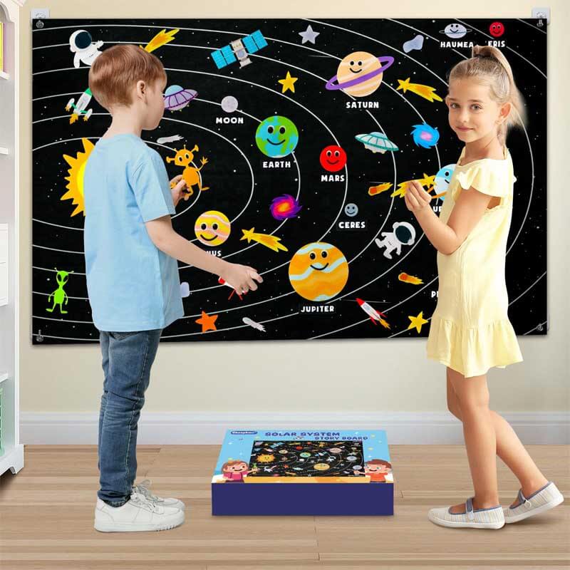 Kids' Educational Solar System Felt Board Set