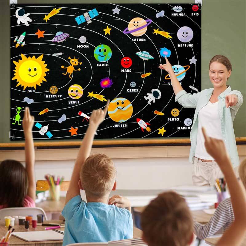 Kids' Educational Solar System Felt Board Set