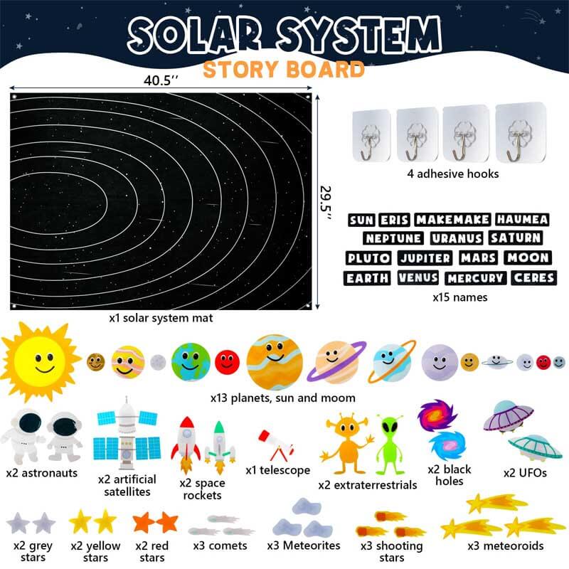 Kids' Educational Solar System Felt Board Set