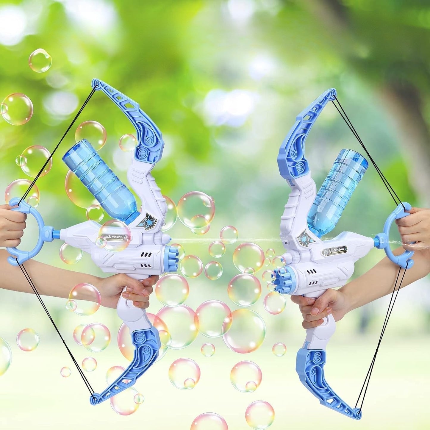 Kids Outdoor 2-in-1 Bow Bubble Machine Water Blaster Toy