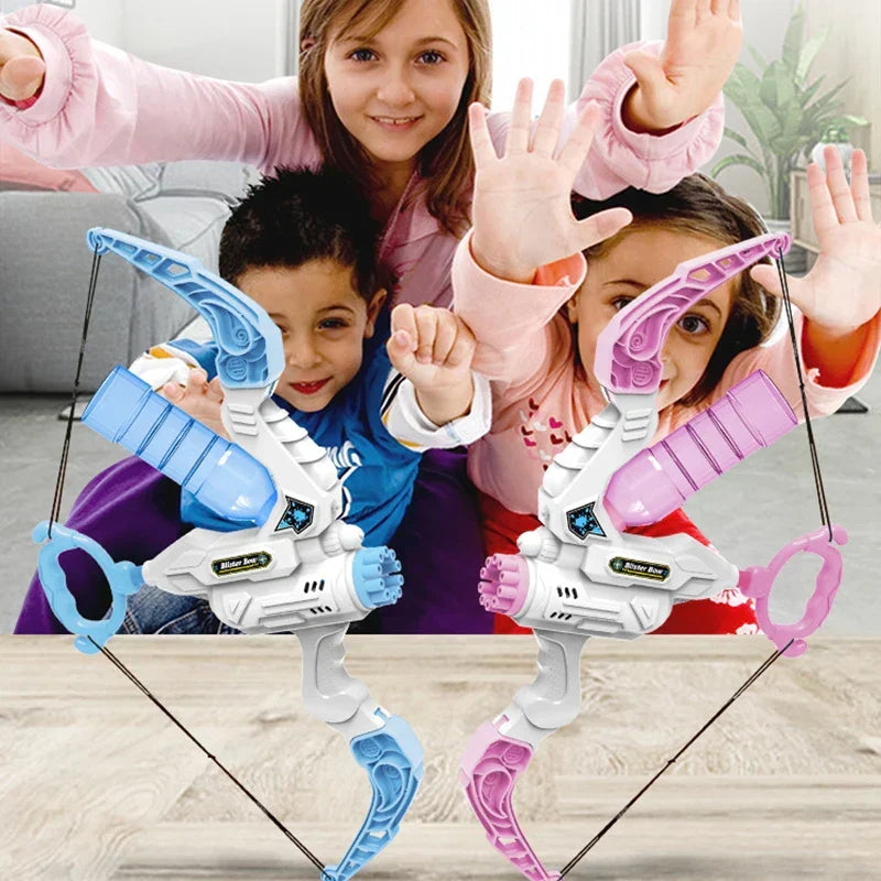 Kids Outdoor 2-in-1 Bow Bubble Machine Water Blaster Toy