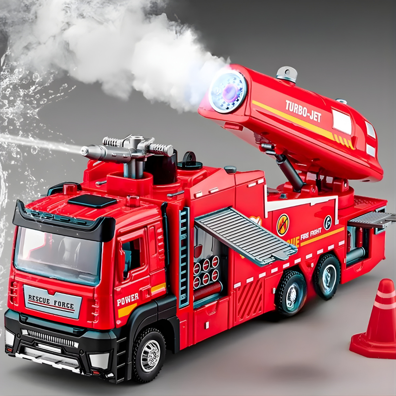 Kids' Realistic Fire Rescue Truck Toy with Lights & Sound