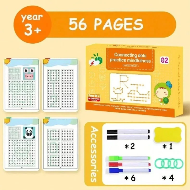 Kletshuts™ ActivityBook: Tracing and Drawing Educational Reusable Workbook