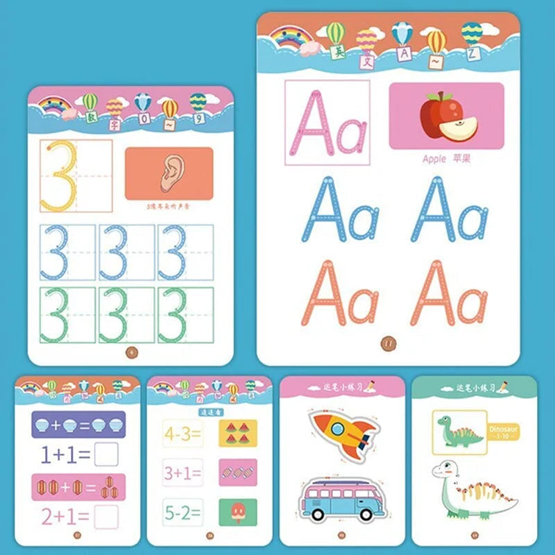 Kletshuts™ ActivityBook: Tracing and Drawing Educational Reusable Workbook
