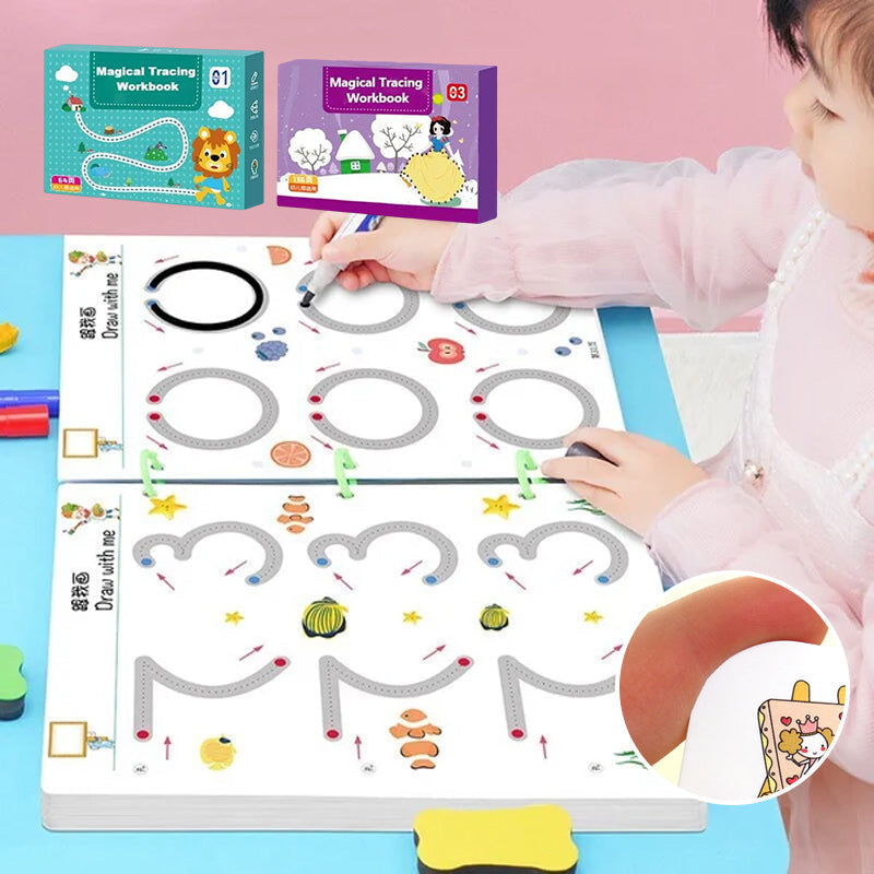 Kletshuts™ ActivityBook: Tracing and Drawing Educational Reusable Workbook