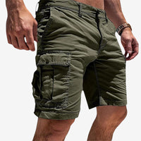 Knee-Length Shorts for Men with Multiple Pockets