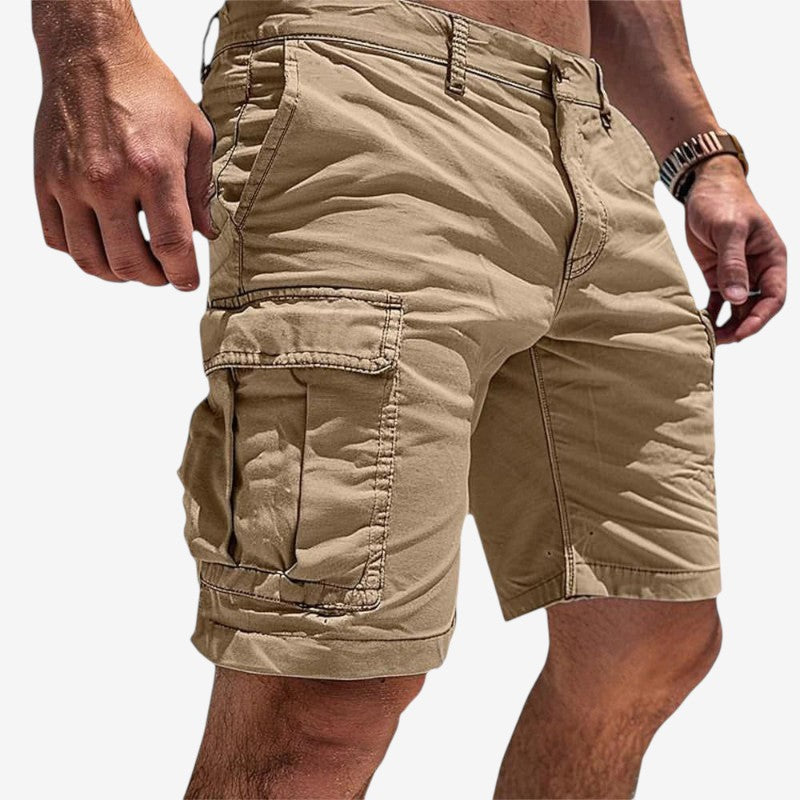 Knee-Length Shorts for Men with Multiple Pockets