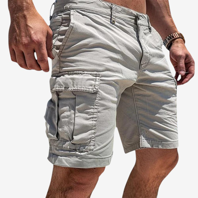 Knee-Length Shorts for Men with Multiple Pockets