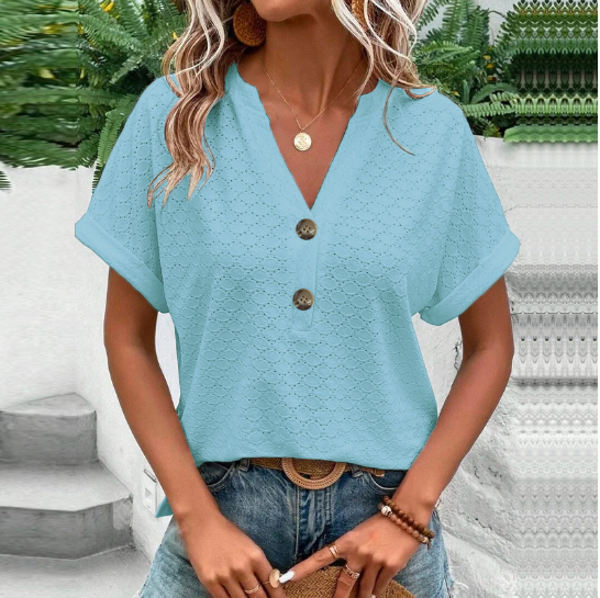 Ladies Blouse: Stylish & Comfortable with Button Closure