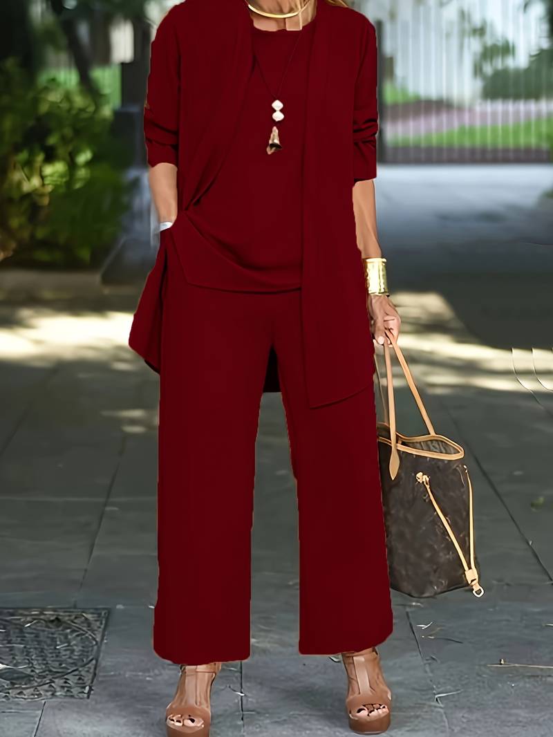 Ladies Elegant Three-Piece Set Jumpsuit for Any Occasion
