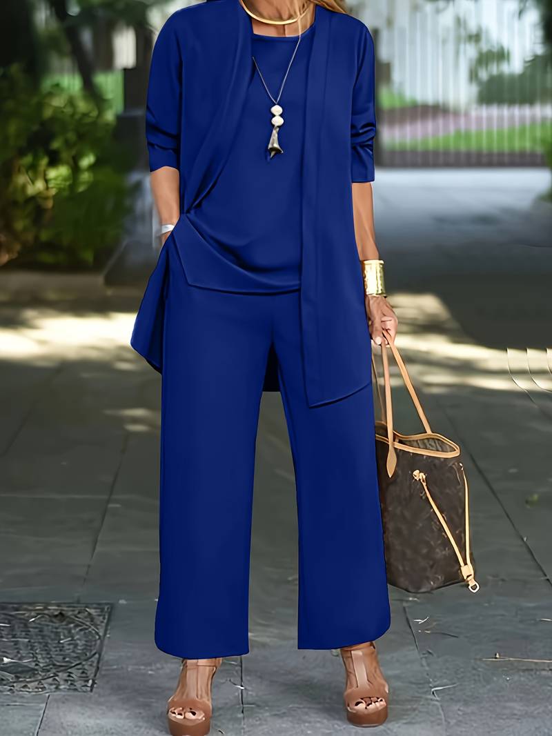 Ladies Elegant Three-Piece Set Jumpsuit for Any Occasion