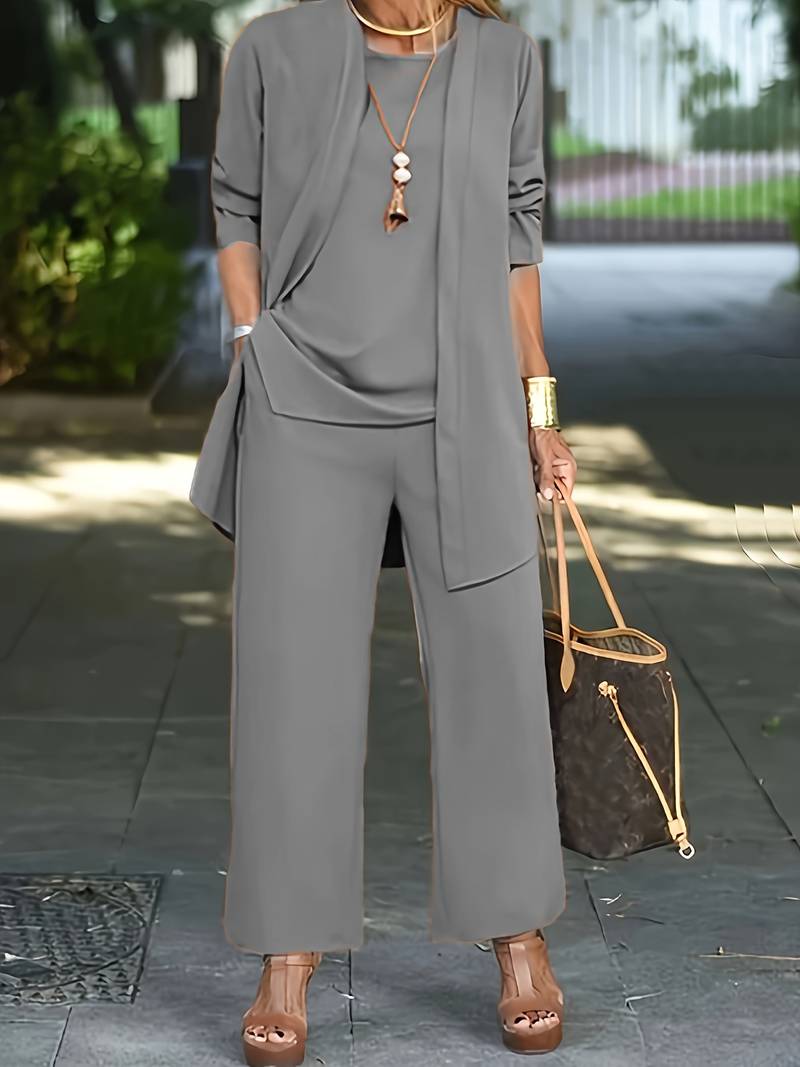 Ladies Elegant Three-Piece Set Jumpsuit for Any Occasion