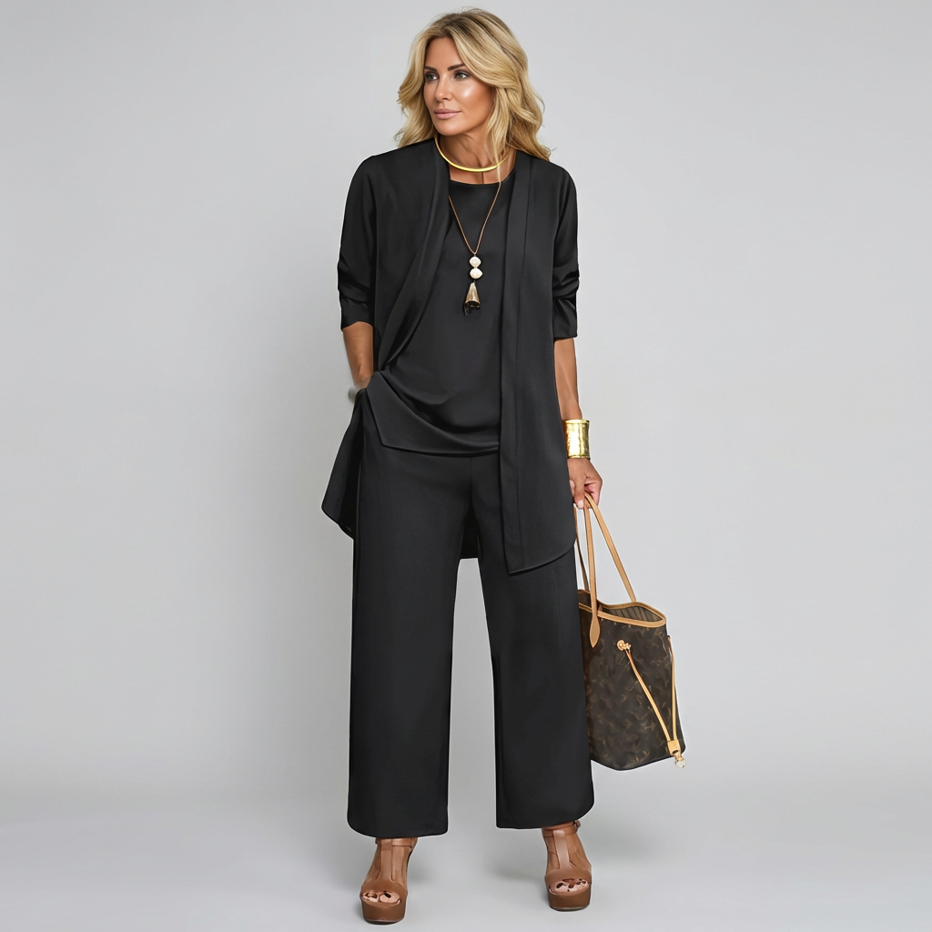 Ladies Elegant Three-Piece Set Jumpsuit for Any Occasion