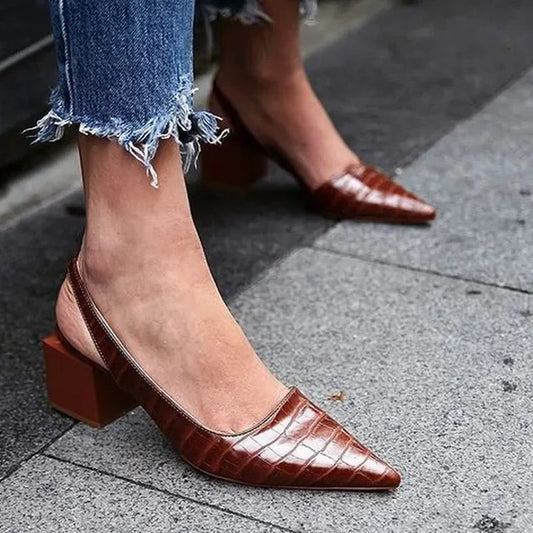 Lara Orthopedic Pumps with Croco Design – Elegant, Comfortable & Perfect for Any Occasion