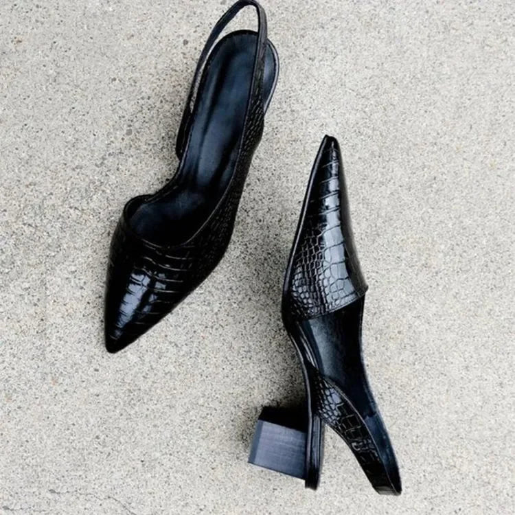 Lara Orthopedic Pumps with Croco Design – Elegant, Comfortable & Perfect for Any Occasion