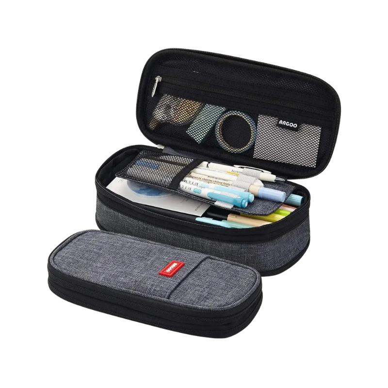 Large Capacity Pencil Pouch with Dual Zippers