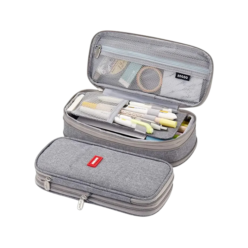 Large Capacity Pencil Pouch with Dual Zippers