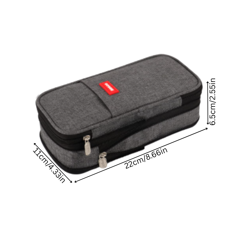 Large Capacity Pencil Pouch with Dual Zippers