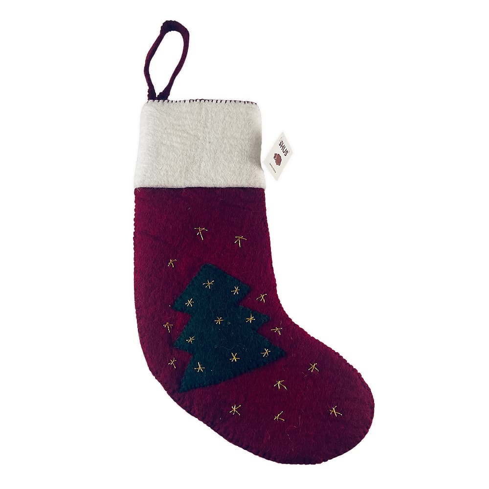 Large Handmade Christmas Stocking – 100% Pure Wool