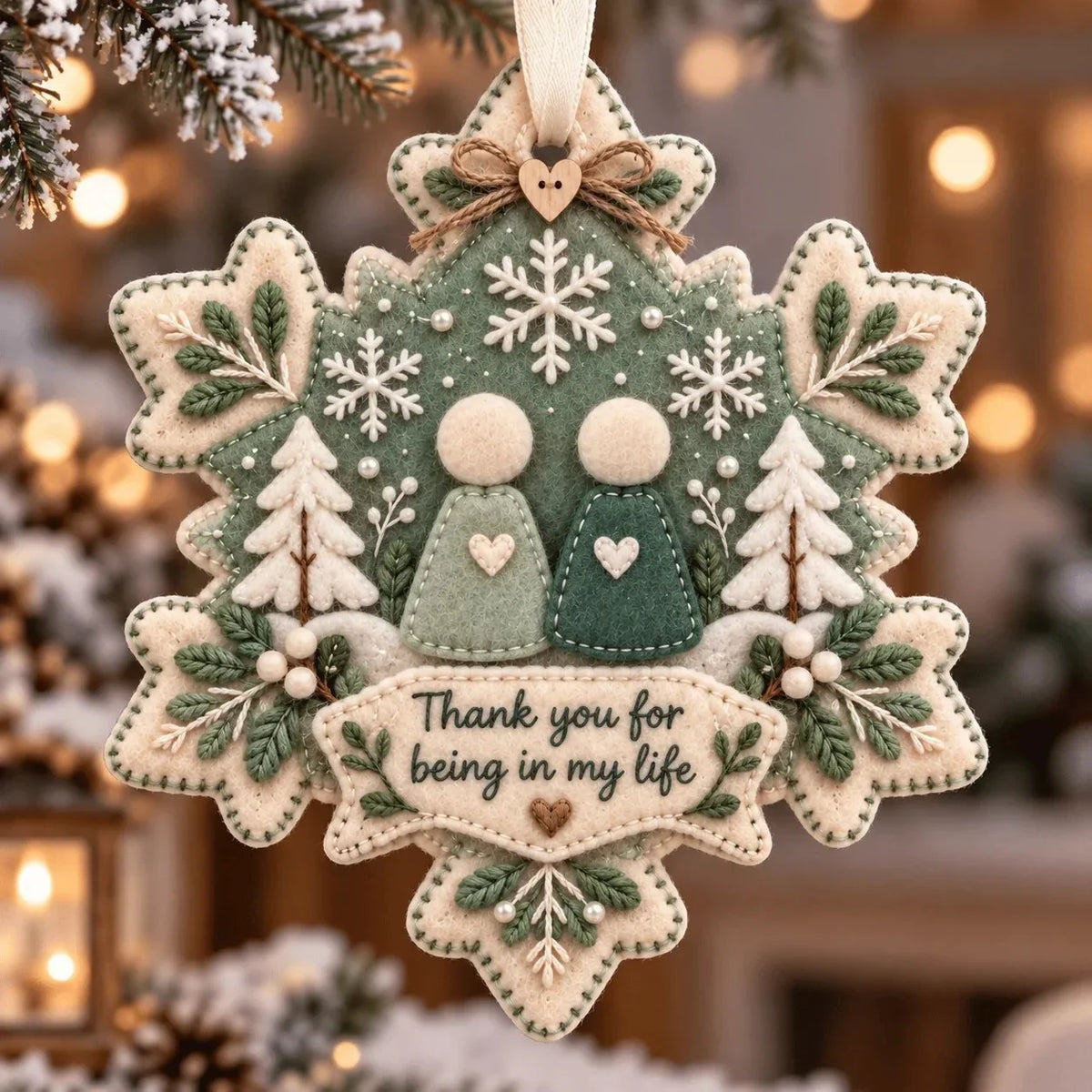 Layered Felt Thank You Keepsake Ornament