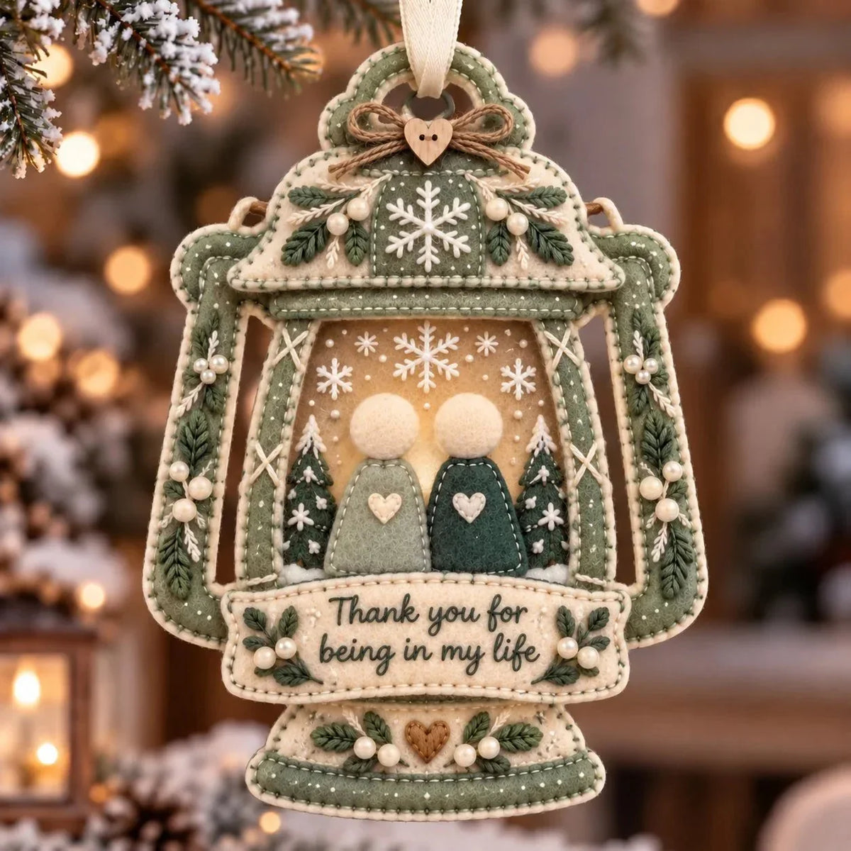 Layered Felt Thank You Keepsake Ornament
