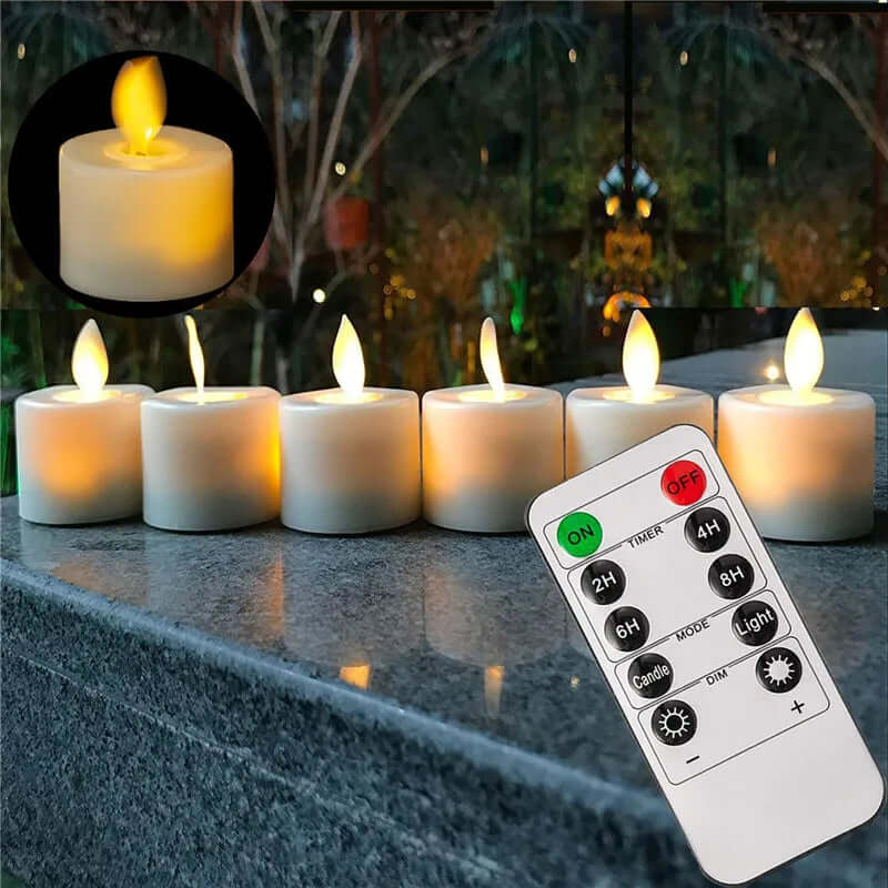LED Candle Holder Set with Moving Wick