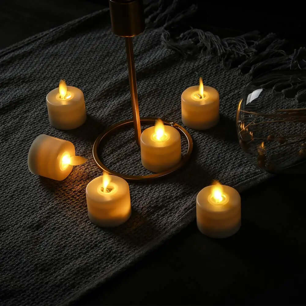 LED Candle Holder Set with Moving Wick
