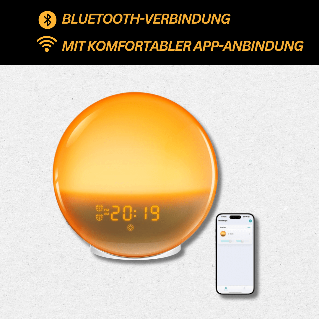 Light Alarm Clock with Radio & Nature Sounds - GlowRise