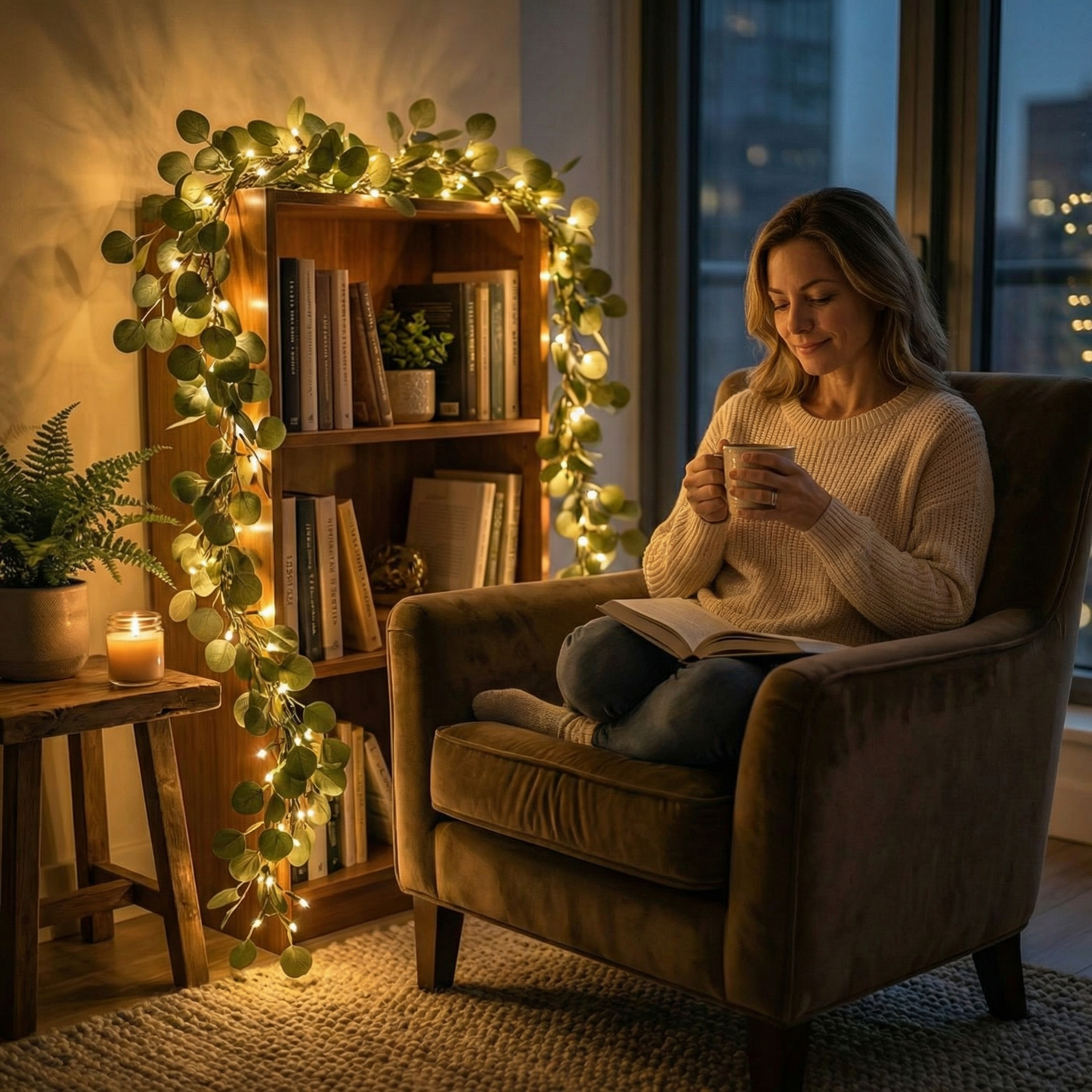 Lighted Olive Vine for Cozy Evenings