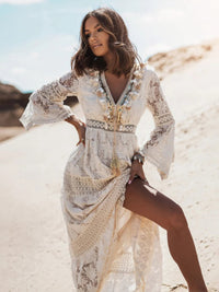 Liora Bohemian Maxi Dress - & Flair Sleeves for Elegance