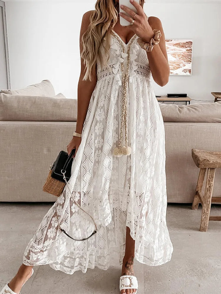 Liora Bohemian Maxi Dress - & Flair Sleeves for Elegance