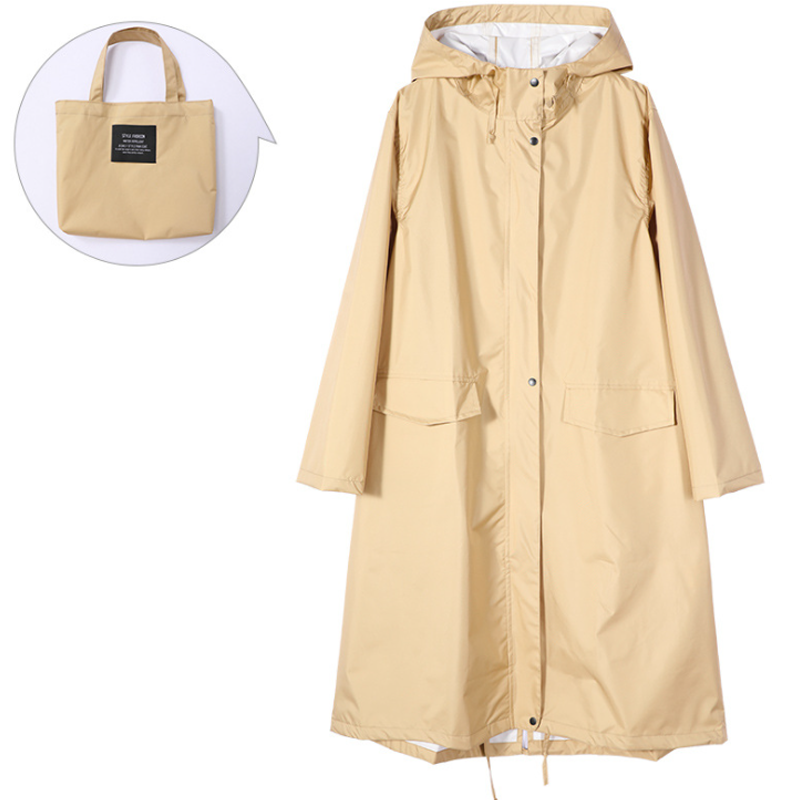 Long Waterproof Raincoat with Hood for Women