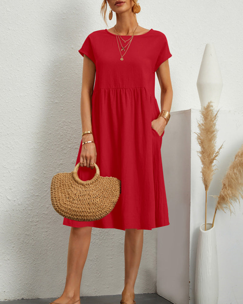 Loose Dress with Round Neck