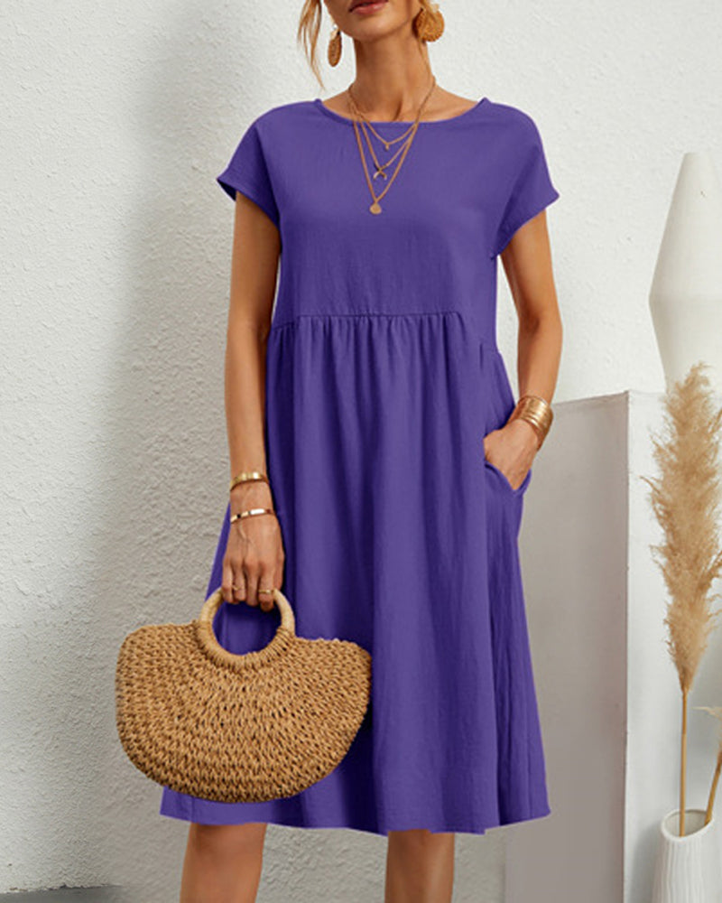 Loose Dress with Round Neck