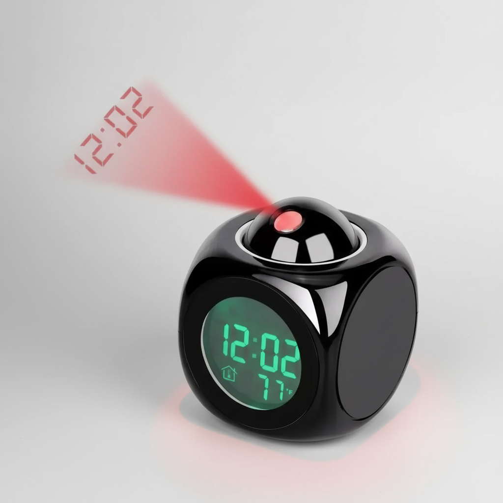 LuminovaCube Digital Projection Alarm Clock