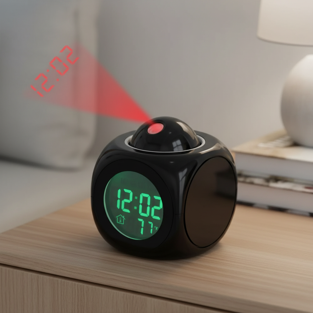 LuminovaCube Digital Projection Alarm Clock