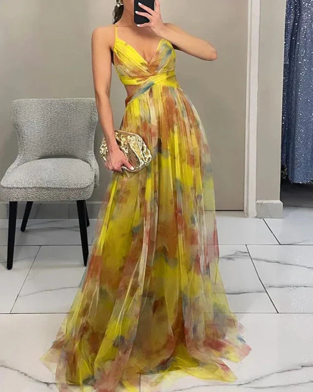 Luna Spaghetti Strap A-Line Maxi Dress