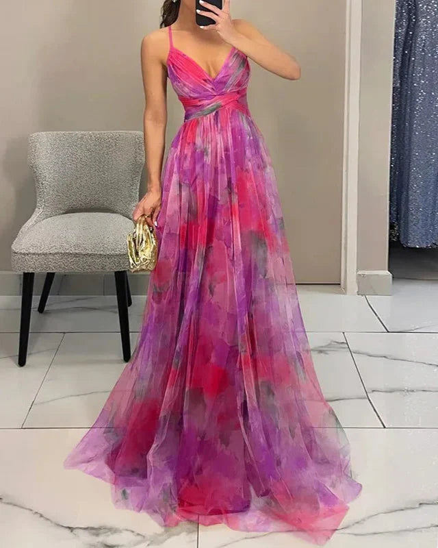 Luna Spaghetti Strap A-Line Maxi Dress