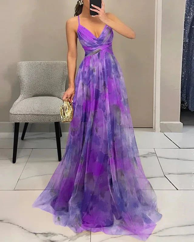 Luna Spaghetti Strap A-Line Maxi Dress