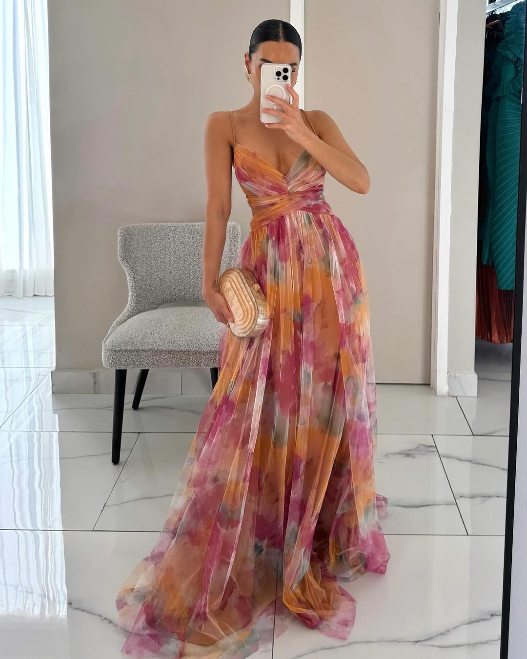 Luna Spaghetti Strap A-Line Maxi Dress