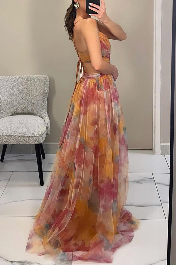 Luna Spaghetti Strap A-Line Maxi Dress