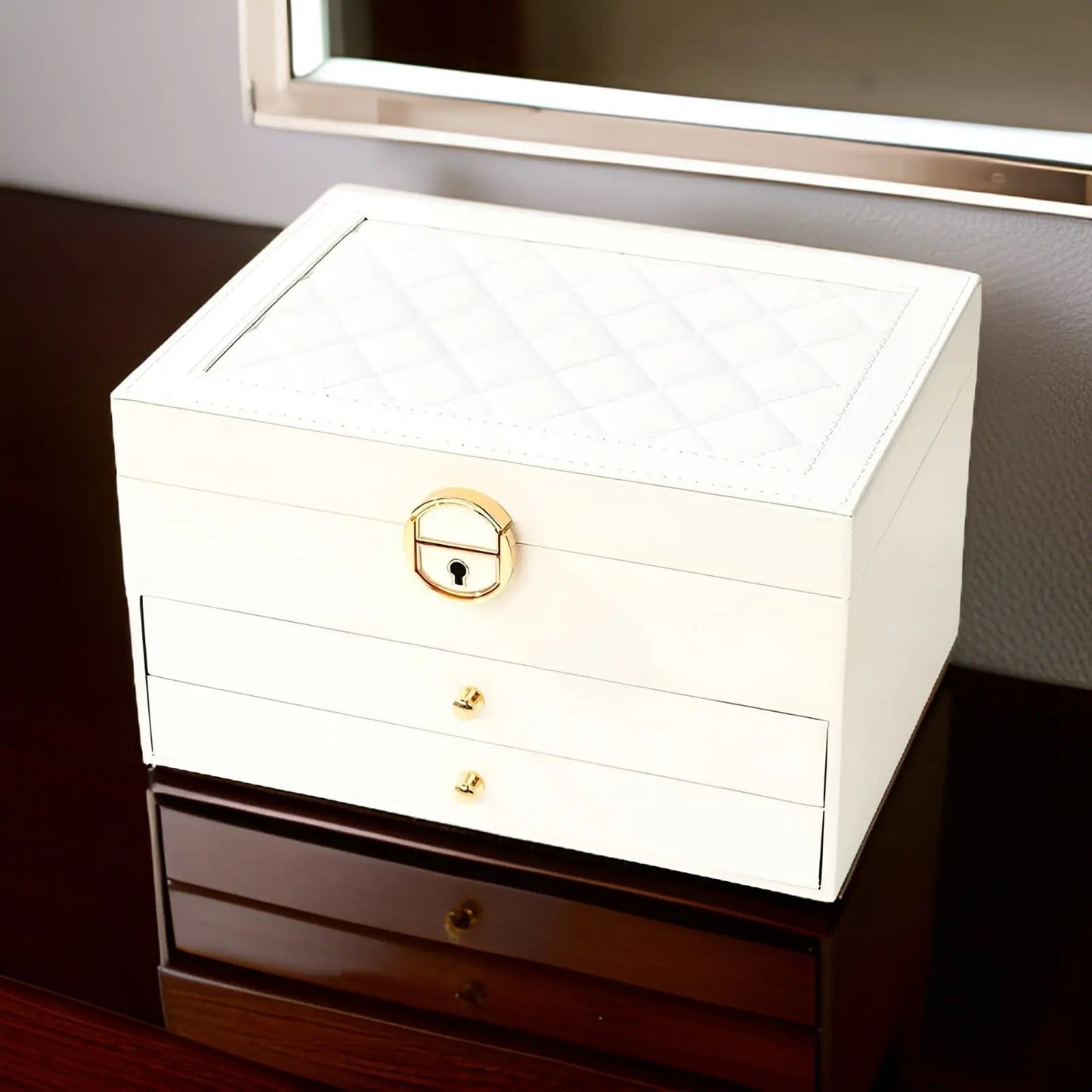 Luxury Multi-Layer Jewellery Organiser in Premium PU Leather