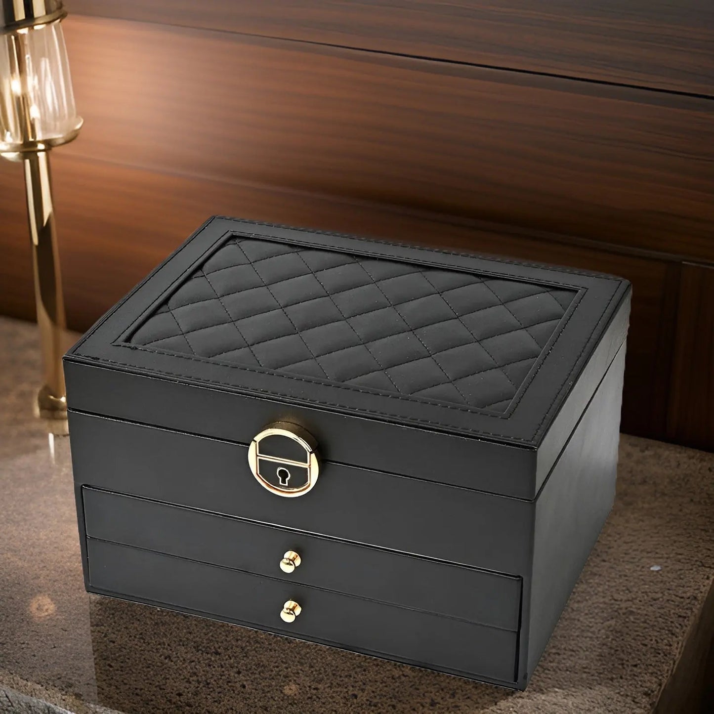 Luxury Multi-Layer Jewellery Organiser in Premium PU Leather