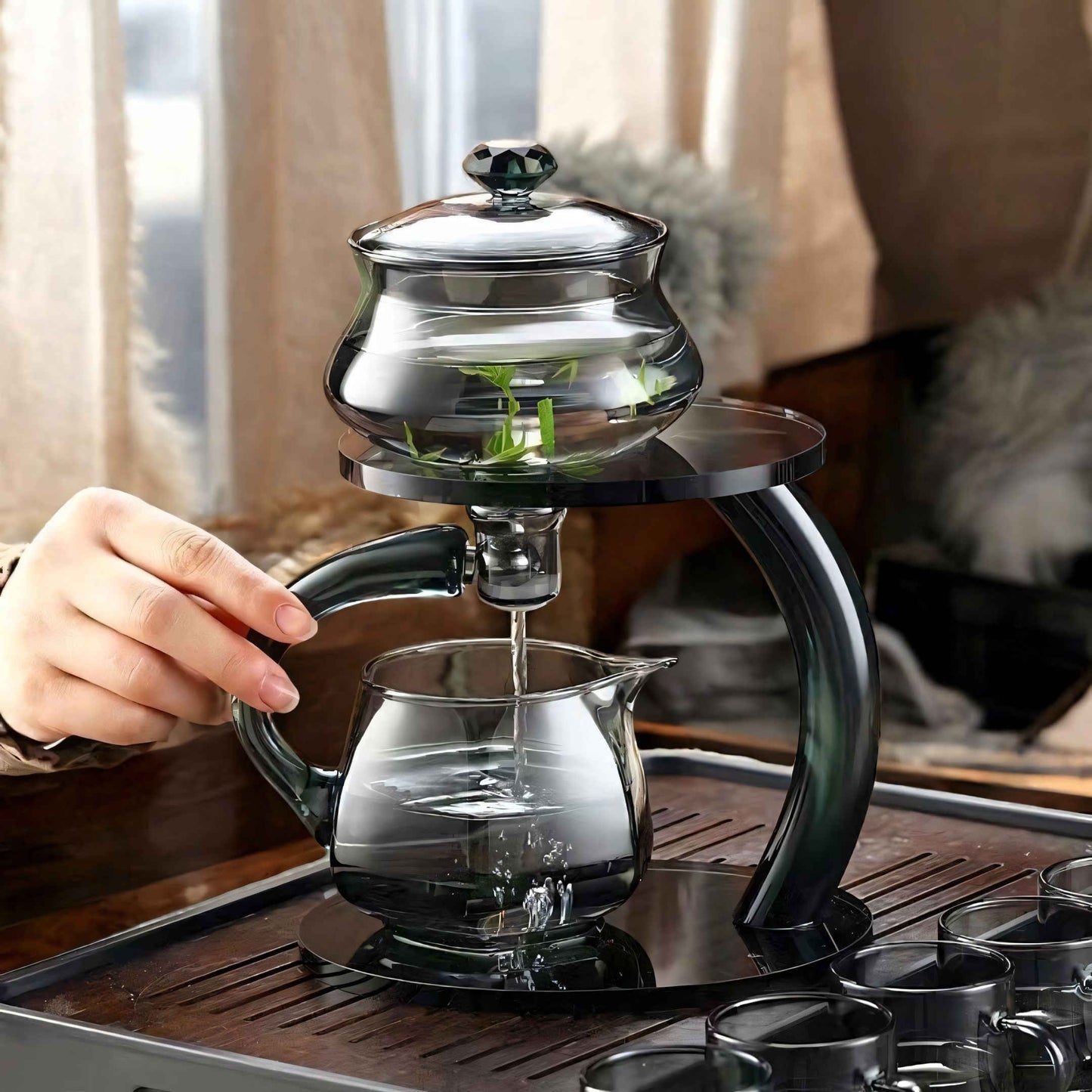 Magnetic Glass Infuser Teapot for Enhanced Flavour & Wellness