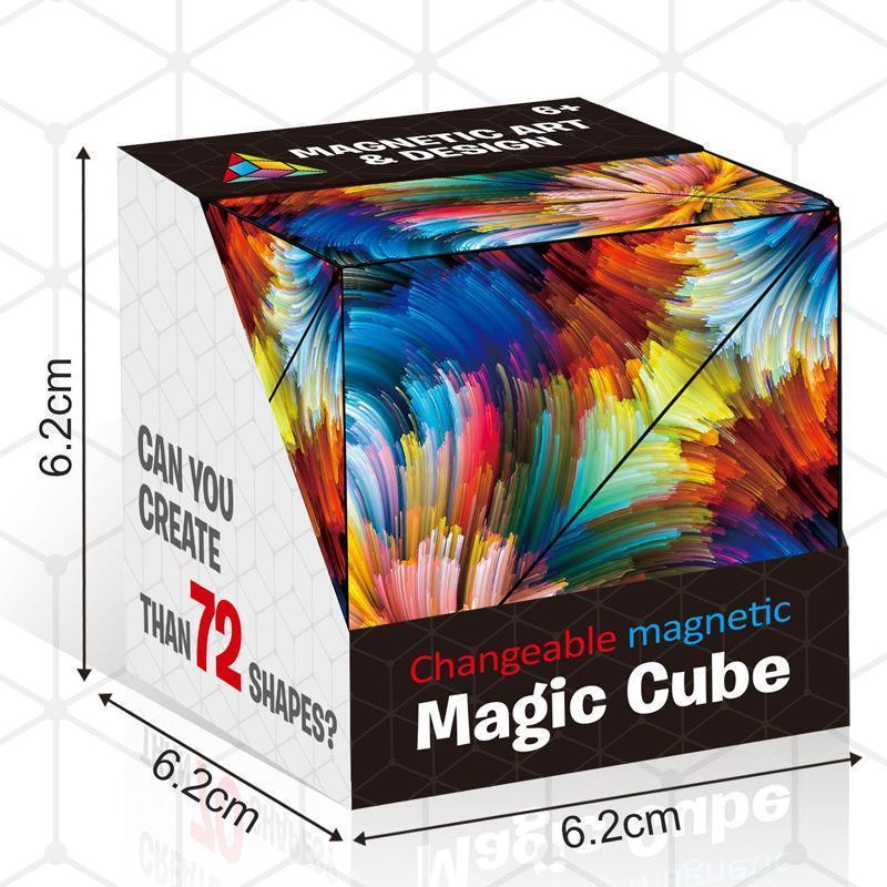 Magnetic Shape-Shifting Cube | Transforming Puzzle Toy | Multicolor